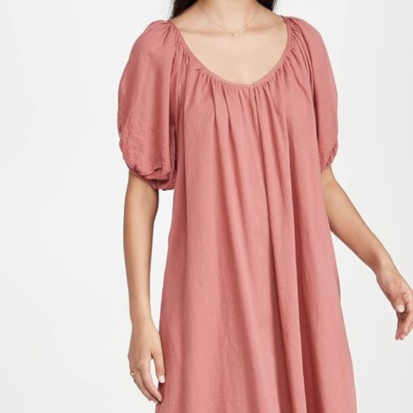 SUNDRY Women's Bubble Sleeve Maxi Dress, Dark Jam, Pink, S - Picture 1 of 12
